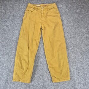 Pilcro Barrel Leg Pants Womens 26 (27x25.5) Mustard Yellow Anthropologie